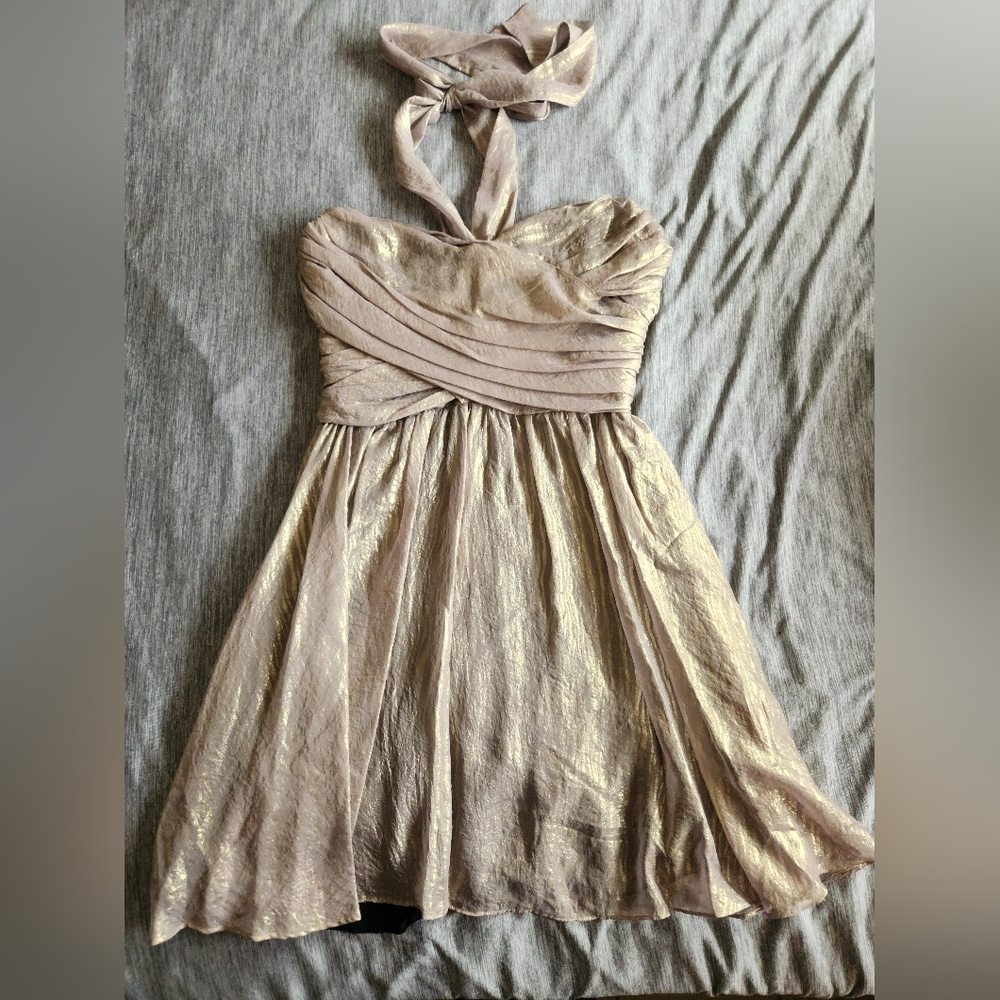 Moda Victoria secret Metallic gold mini dress.